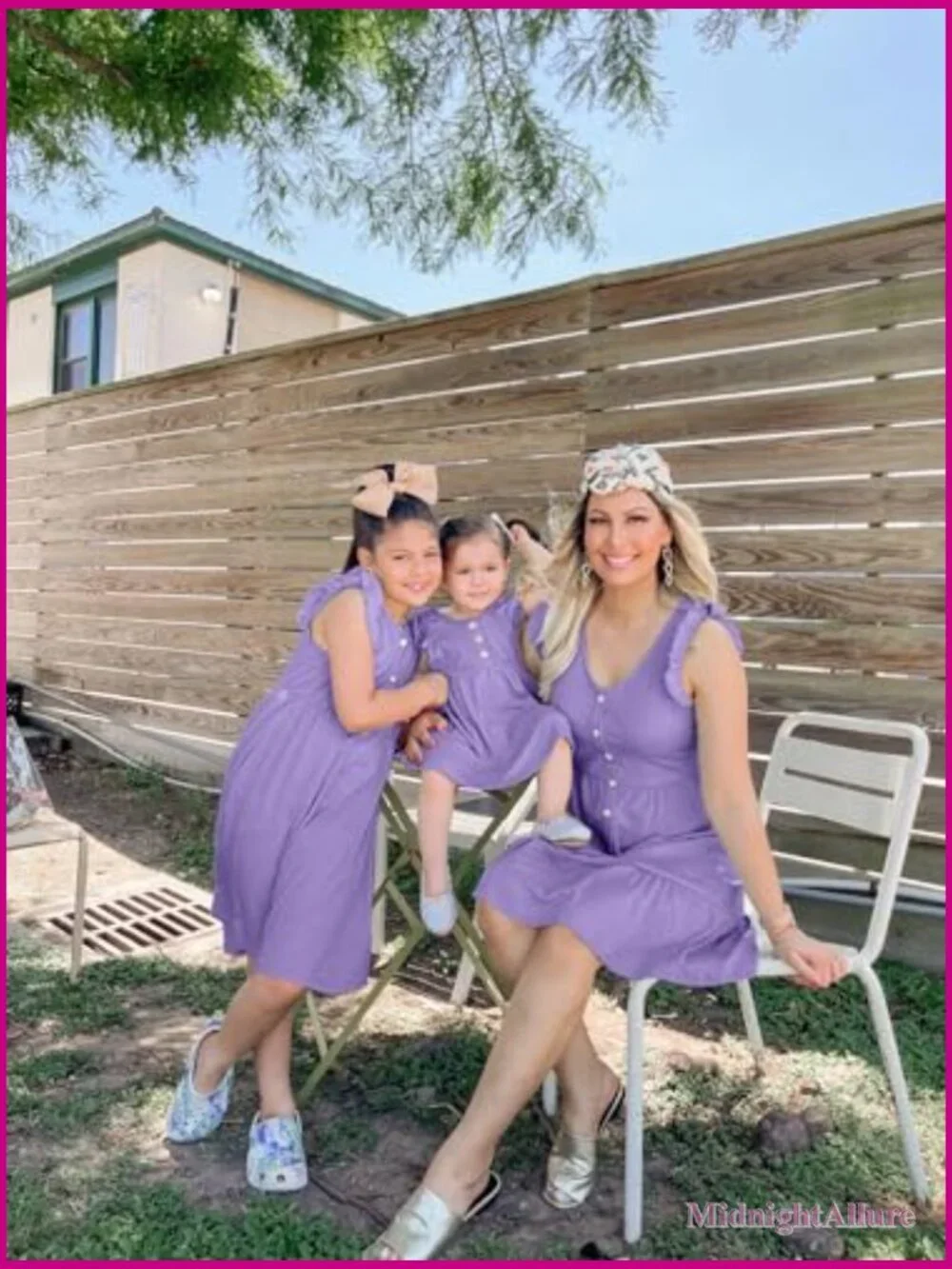 Matching Family Dresses Cotton Ruffle Mommy and Me Dress Set